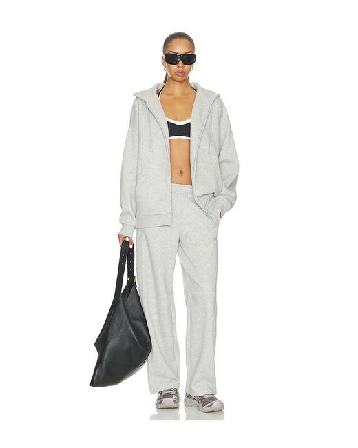 WellBeing + BeingWell White Murphy Oversized Full Zip Hoodie