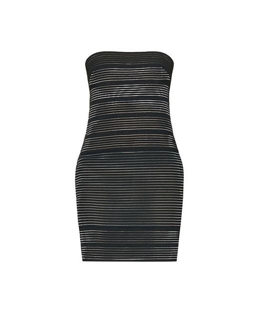 Halo Black Elastic Brace Mini Dress