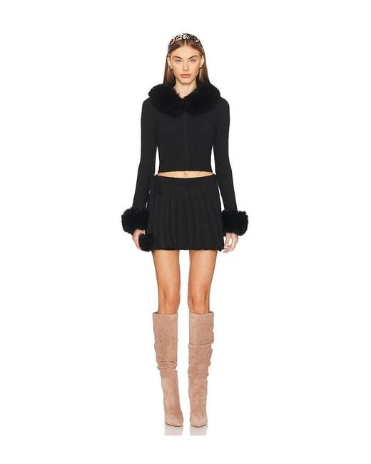LOBA Black Nili Pleated Wrap Skirt