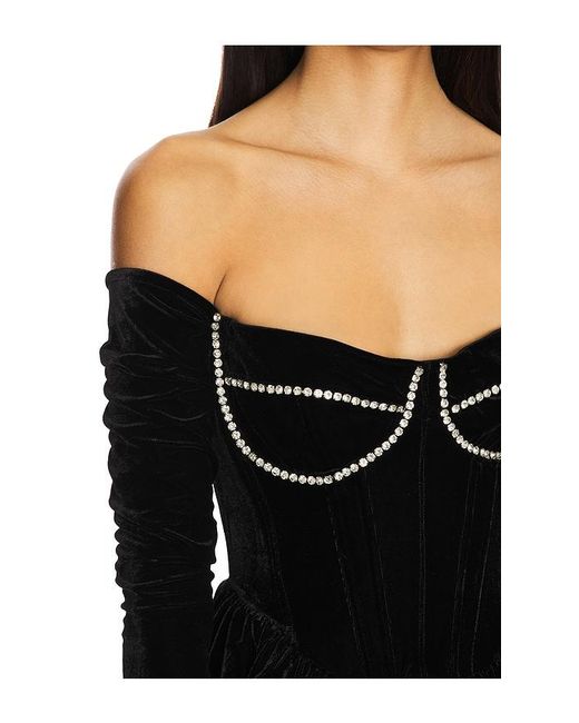 Bardot Black Emlyn Velour Mini Dress