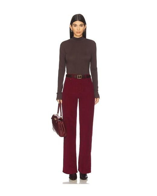 Re/done Red High Rise Wide Leg Jeans