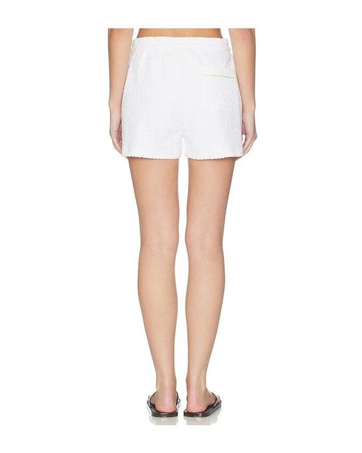 Casablanca White Waves Monogram Towelling Short