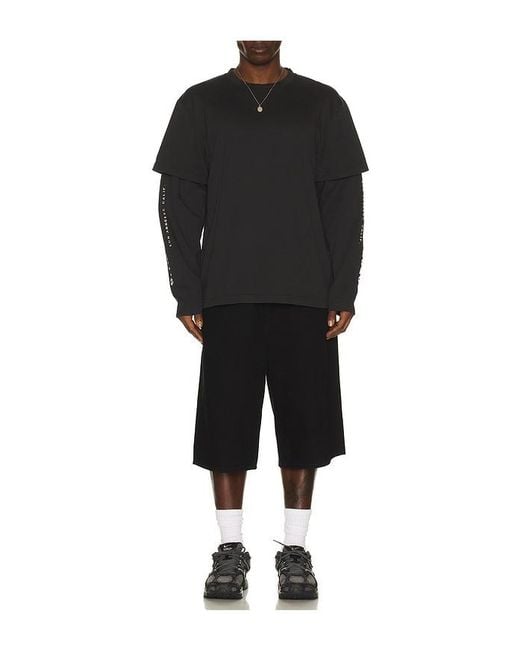 Stampd Black S26 Double Layered Long Sleeve Relaxed Tee for men