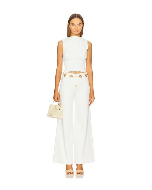 Cult Gaia White Anzu Knit Top