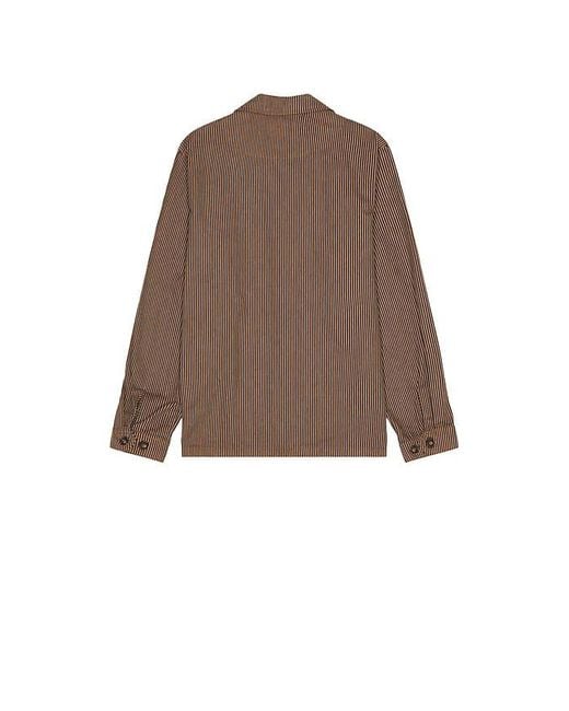 Rhythm Brown Hickory Stripe Work Shirt for men