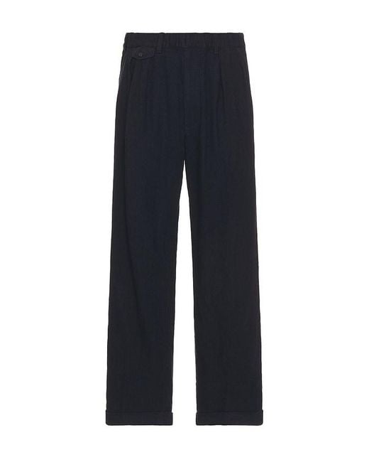 Beams Plus Blue 2 Pleats Relax Trousers for men