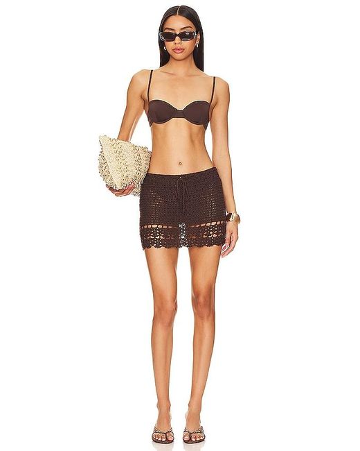 MORE TO COME Black Elliana Crochet Mini Skirt