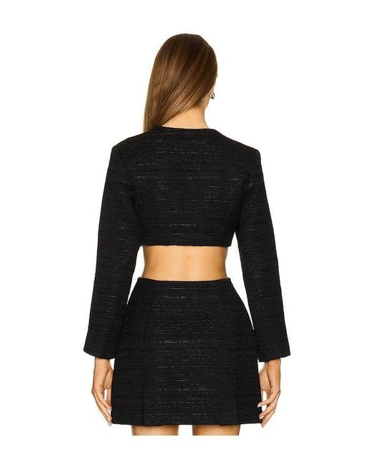 Matthew Bruch Black Apron Double-Breasted Top