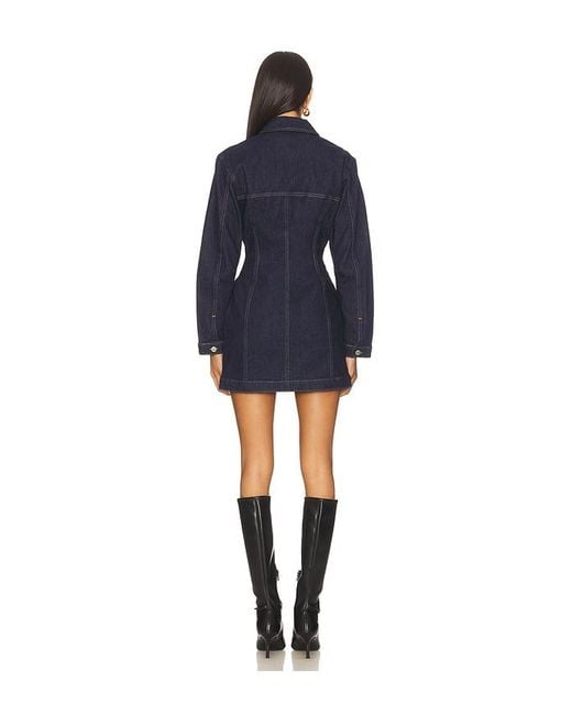 GOOD AMERICAN Blue Barrel Long Sleeve Mini Dress