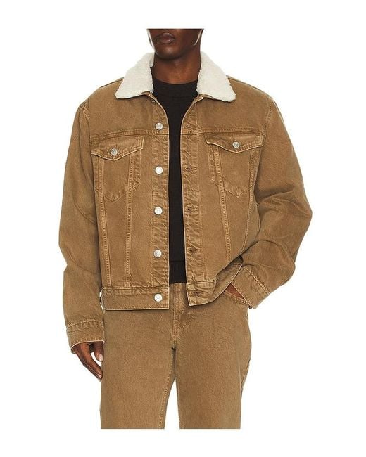 PAIGE Brown Erickson Jacket With Sherpa Collar for men