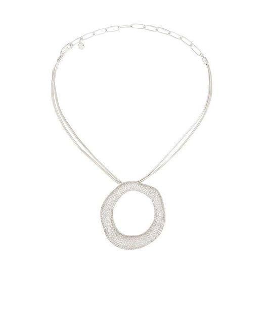 Ettika White Open Circle Pave Necklace