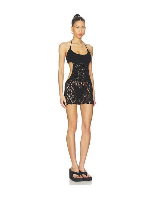 Frankie's Bikinis Black X Jennie Gabriella Crochet Mini Dress