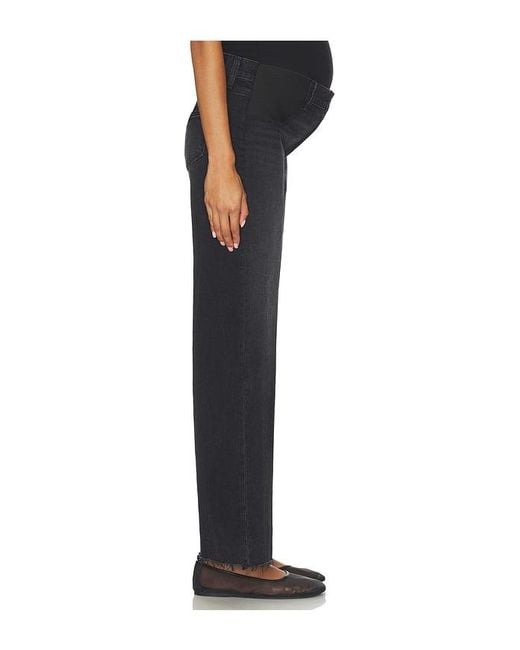 PAIGE Black Anessa Maternity Wide Leg Jeans