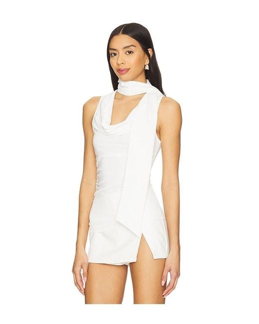 superdown White Amaly Drape Top