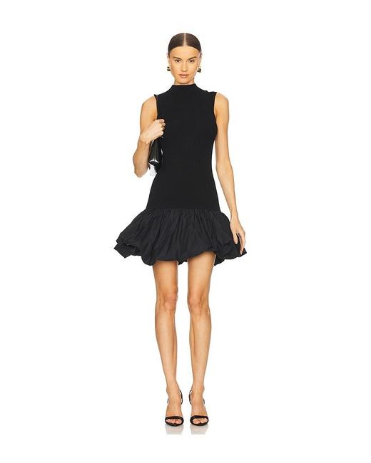 ROTATE BIRGER CHRISTENSEN Black Knit Racer Cut Dress