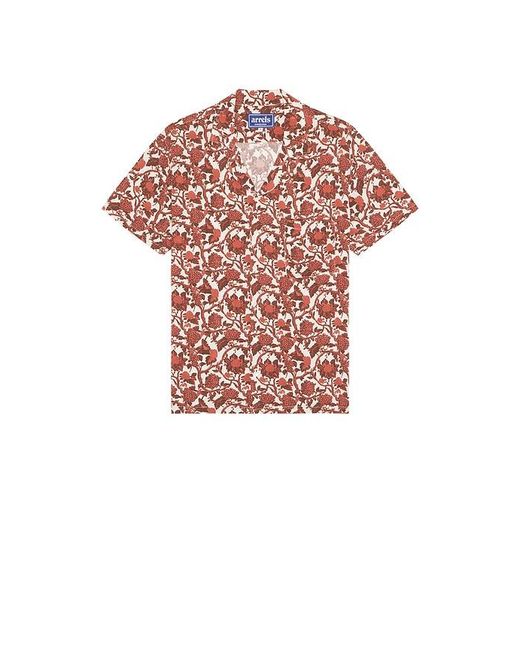 ARRELS Barcelona Red Kabak X Lazaro Rosa-Violan Camp Collar Shirt for men