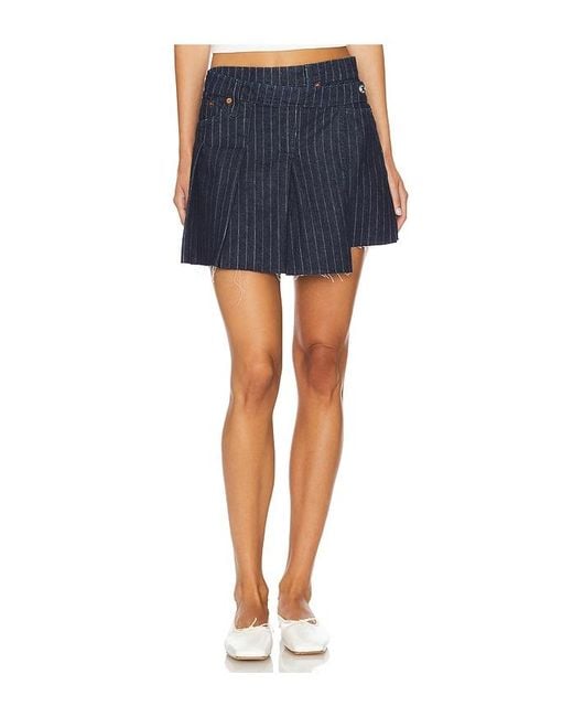Re/done Blue Tennis Wrap Skirt