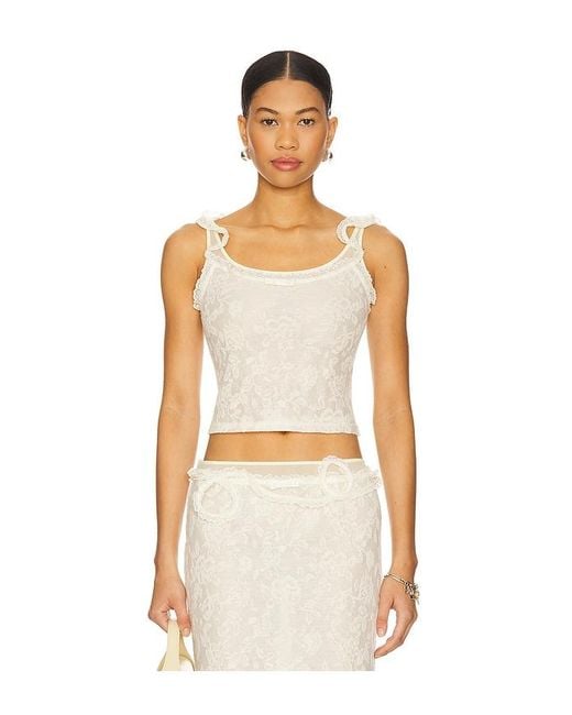 MARRKNULL Natural Lace Layered Top