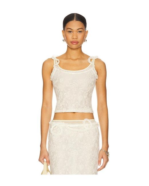 MARRKNULL Natural Lace Layered Top