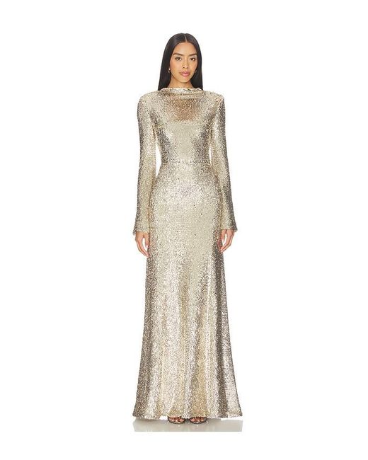 Jonathan Simkhai Natural Beatrice Long Sleeve Gown