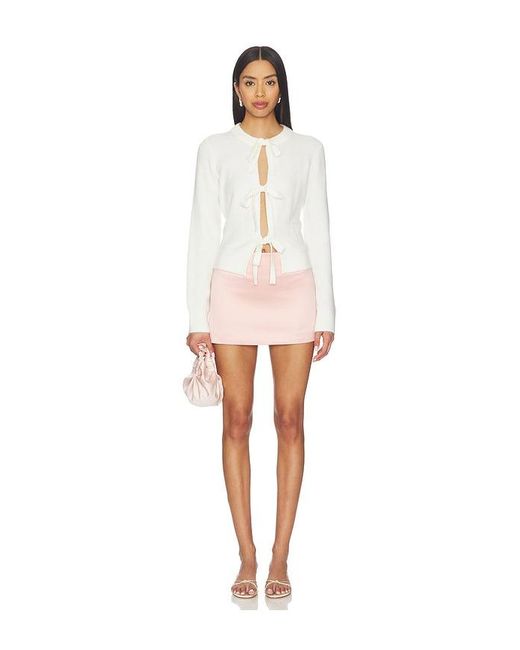 MAJORELLE White Neera Bow Tie Cardigan