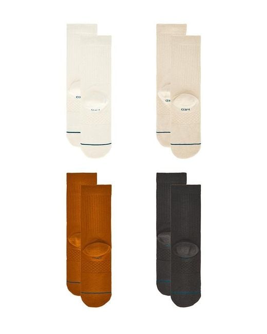 Stance White Icon Crew 4 Pack Socks for men