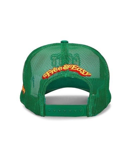 Free & Easy Green Bob Marley Tuff Gong Trucker Hat for men