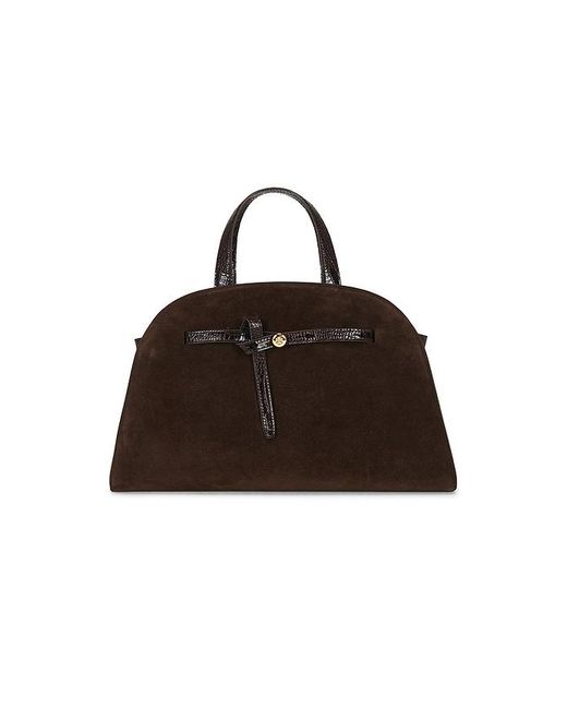 Tory Burch Brown Romy Suede Bauletto Bag