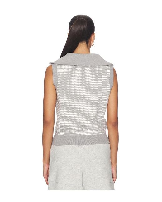 Varley White Peterson Half Zip Knit Top