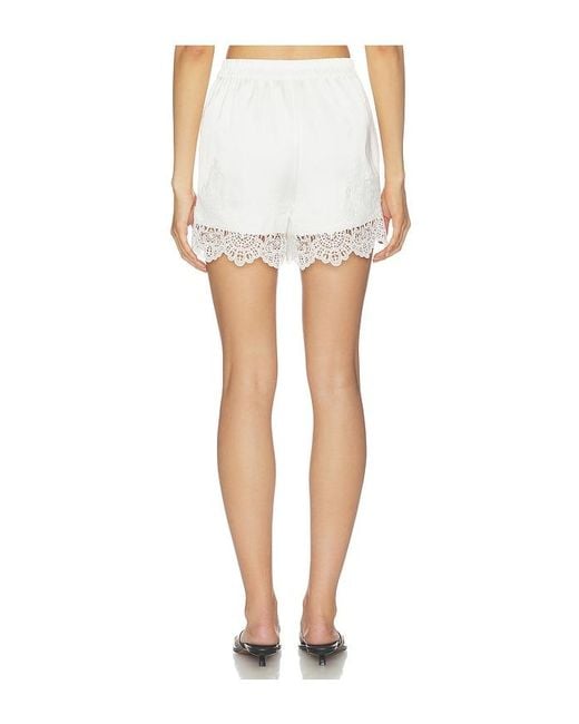 Generation Love White Lana Lace Combo Hammered Satin Shorts