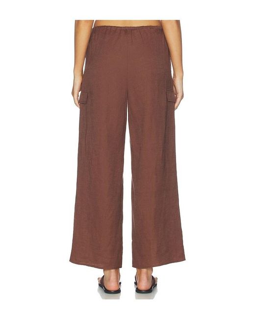 Onia Brown Air Linen Cargo Pant