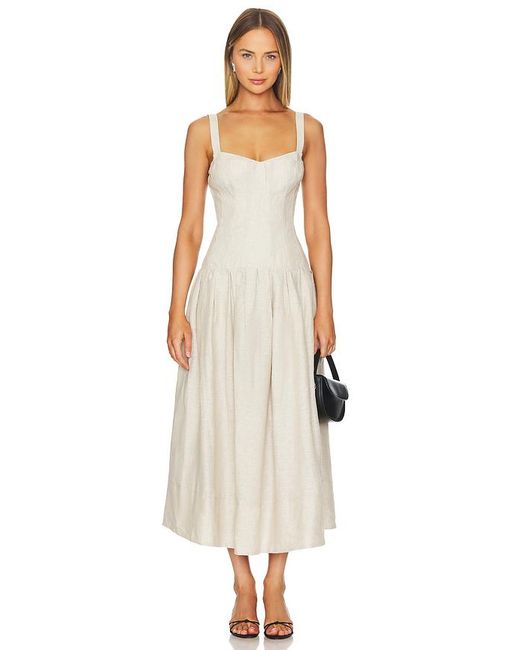 Nicholas White Makenna Drop Waist Corset Midi Dress