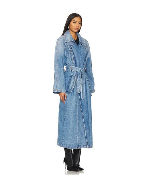 EB DENIM Blue Kosmo Trench Coat