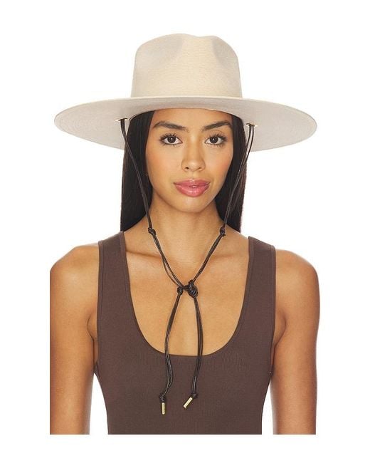Janessa Leone White Codi Fedora Hat