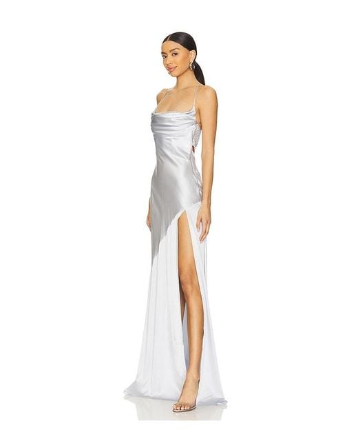 retroféte White Emery Embellished Silk Dress