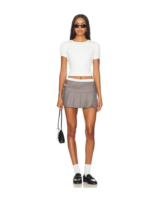 superdown Gray Quinn Mini Skirt