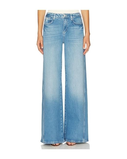 L'Agence Blue Beau High Rise T Seam Wide Leg