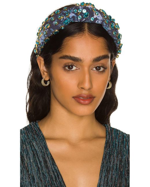 Lele Sadoughi X Loveshackfancy Oval Crystal Knotted Headband in Black