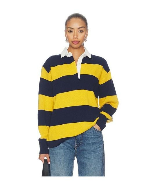 Nili Lotan Orange Rashida Rugby Sweater