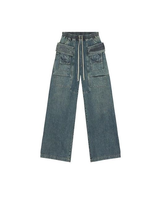 Rick Owens Blue Creatch Wide Cargo Drawstring for men
