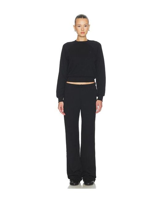 ÉTERNE Black Shrunken Raglan Sweatshirt