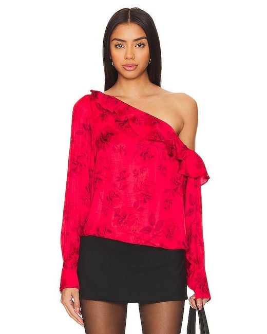 Free People Red These Nights Blouse