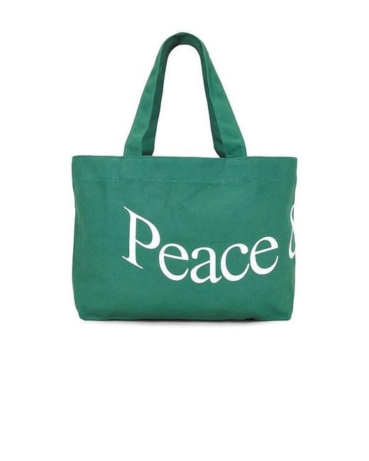 Museum of Peace & Quiet Green Jumbo Wordmark Tote Bag for men