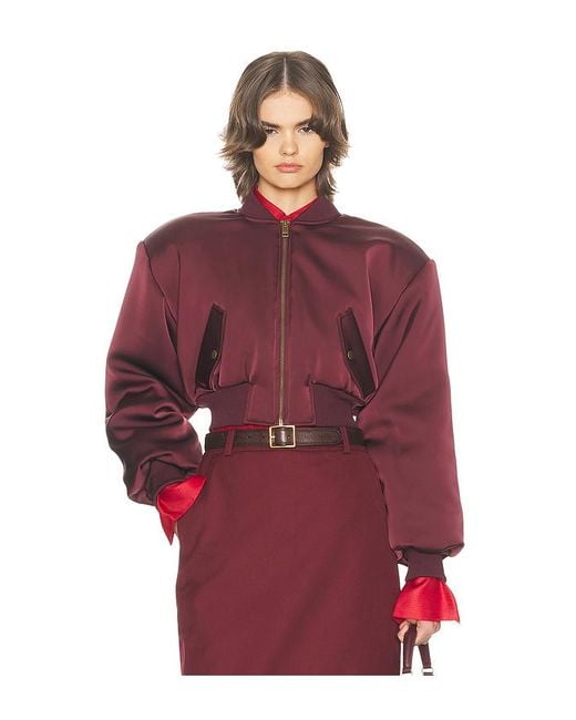 Helsa The Satin Puff ボンバー Red
