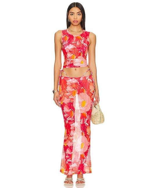 VDM Red Mimi Maxi Skirt