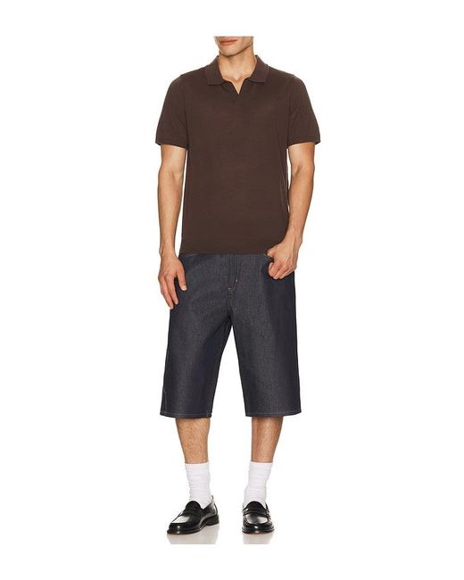 Onia Black Extra Fine Merino Wool Johnny Polo for men