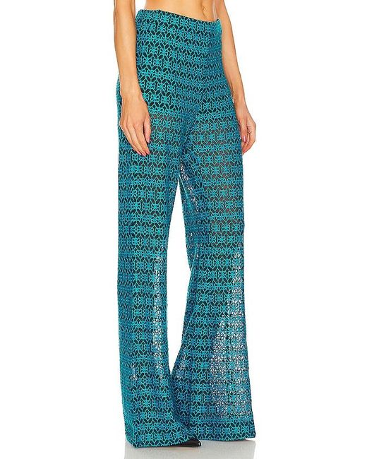 RTA Blue Embroidered Flare Pant