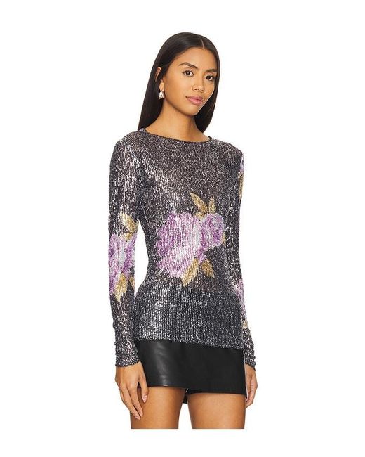 Free People Black X Intimately Fp Printed Rush Long Sleeve