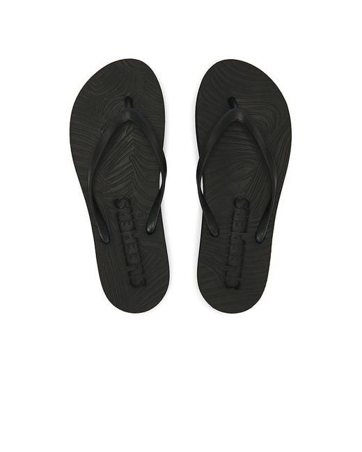 Sleeper Black Flip Flops Slim