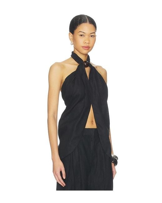 Faithfull The Brand Black Biba Halter Top